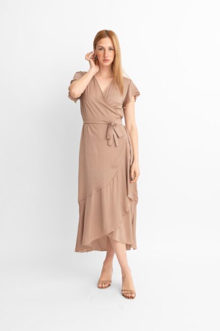 SATIN WRAP DRESS