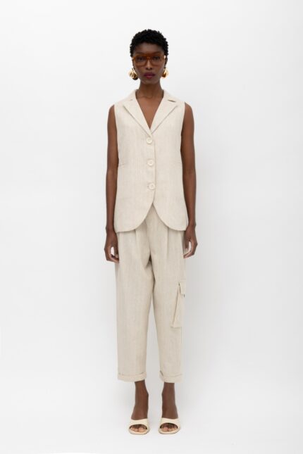 ZULU PLEATED STRIPES CARGO PANTS