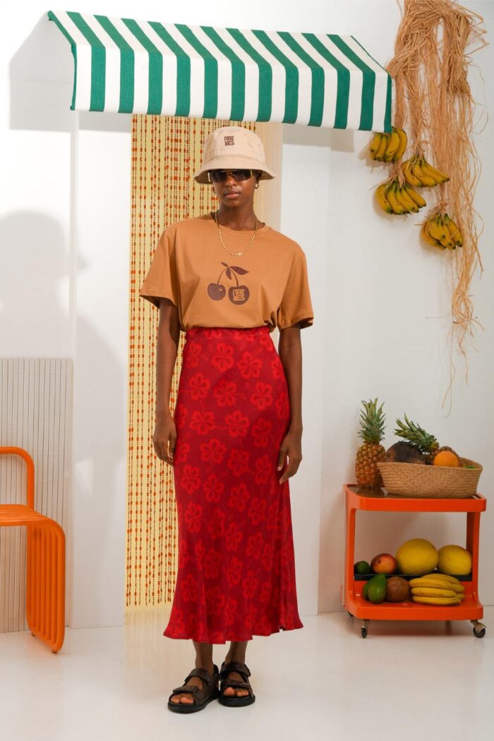 HIBISCUS SKIRT RED - Image 1