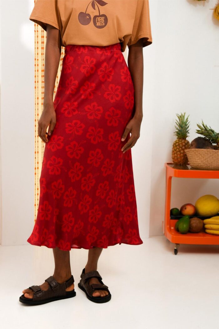 HIBISCUS SKIRT RED - Image 3