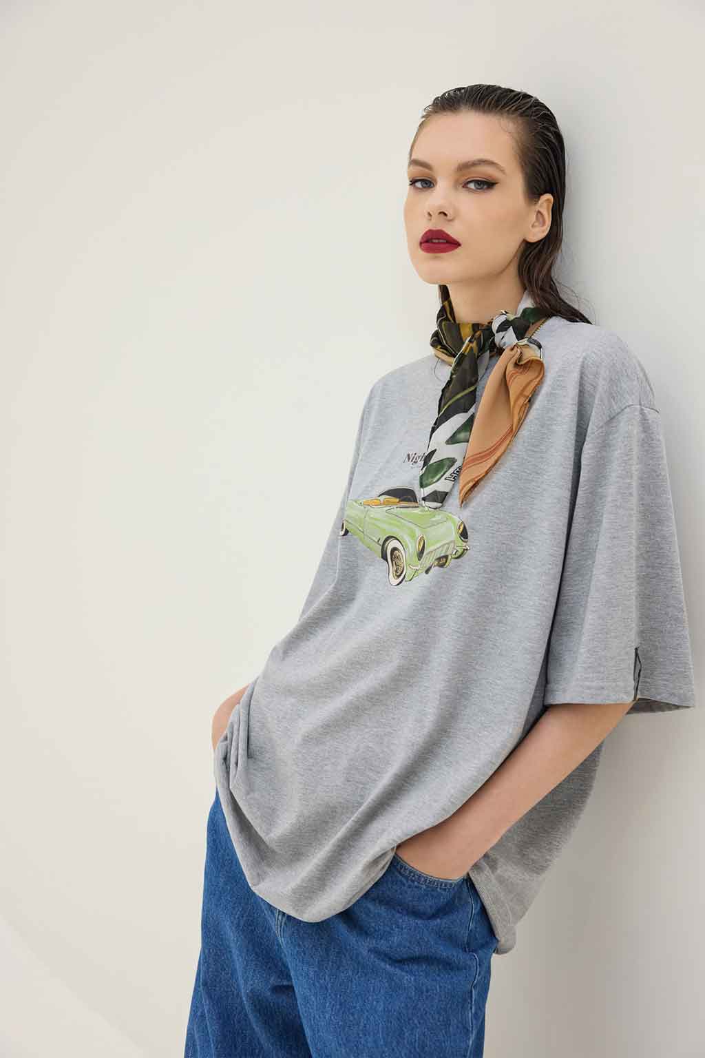 CHE2192_CHEETAH_T-SHIRT_ALL-OVER-TIE CHEETAH T-SHIRT (RETRO CAR GREY) - Image 1