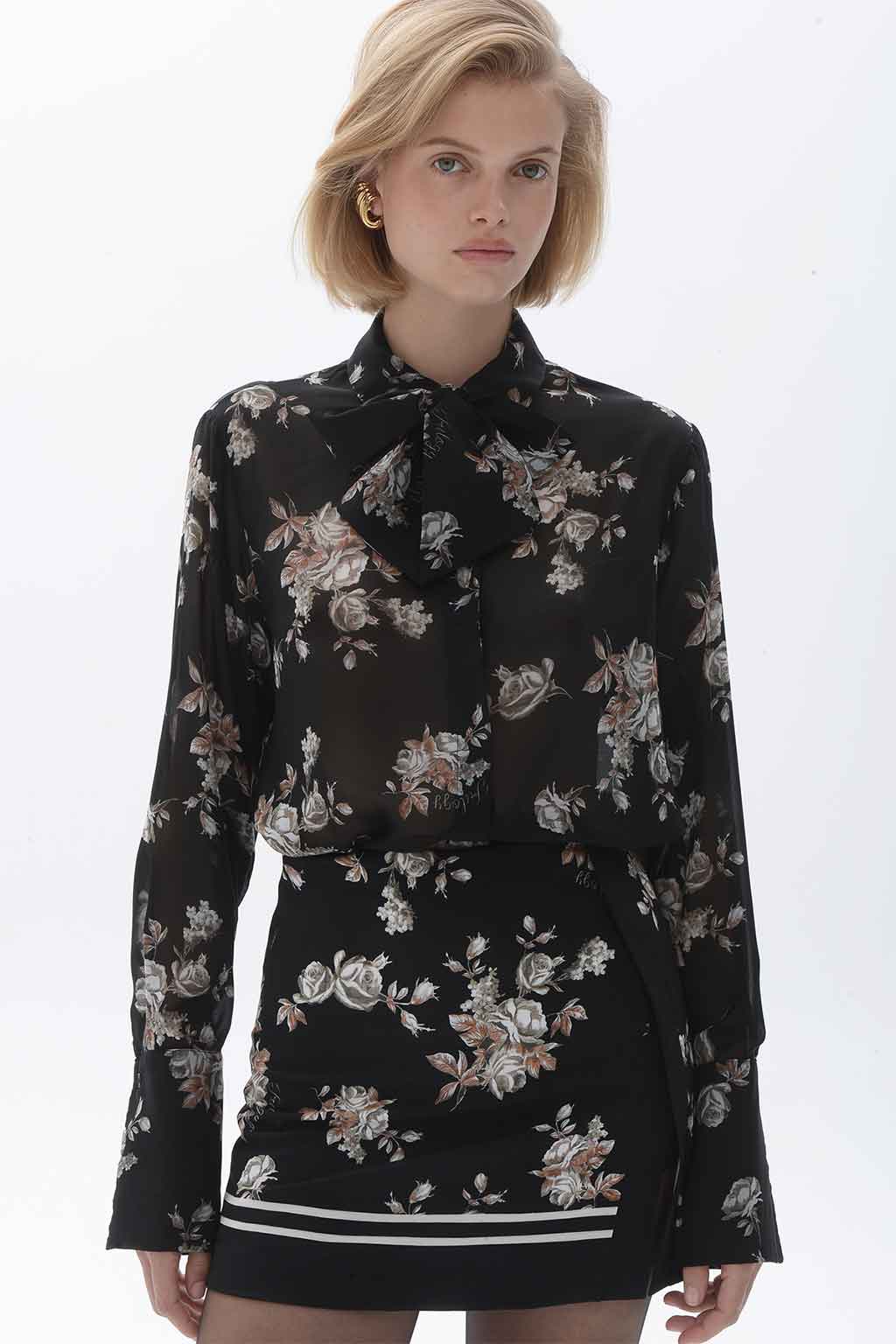 DAHLIA_MINI_SKIRT1 DAHLIA CHIFFON SHIRT - Image 1