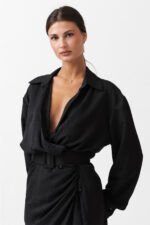 PLEATED SHIRT DRESS - Image 2