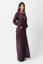 SATIN LONG FLARED DRESS - Image 13