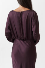 SATIN LONG FLARED DRESS - Image 8