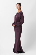 SATIN LONG FLARED DRESS - Image 7