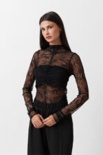 LACE RUFFLED BODYSUIT