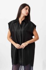 METALLIC SHIRT DRESS