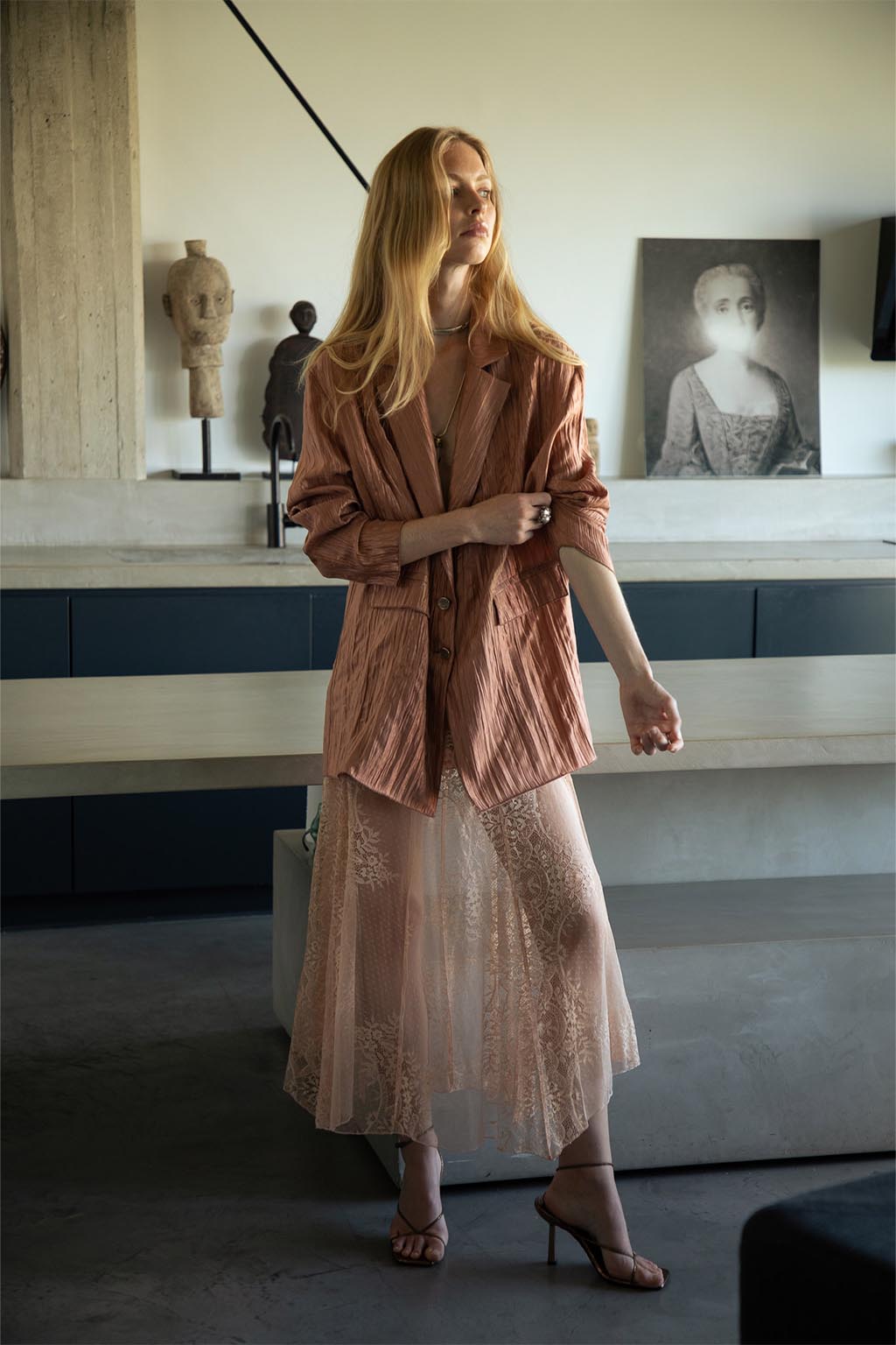 REED BLAZER CRINKLED PLEATED