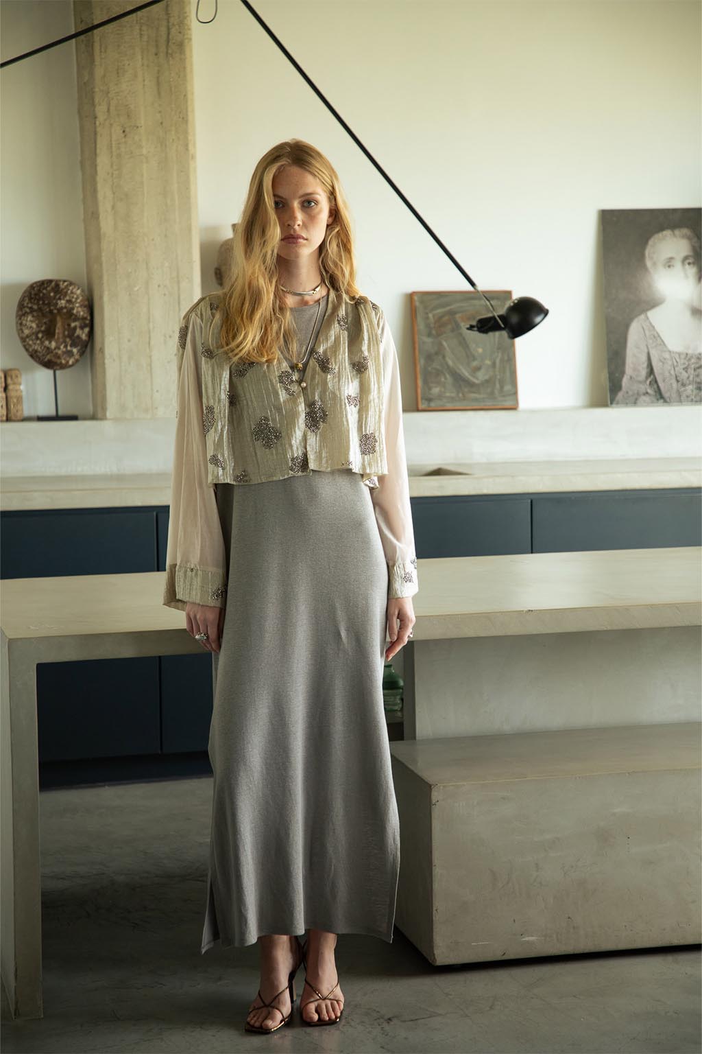 WHITLEY CARDI TOP BEADED CROPPED