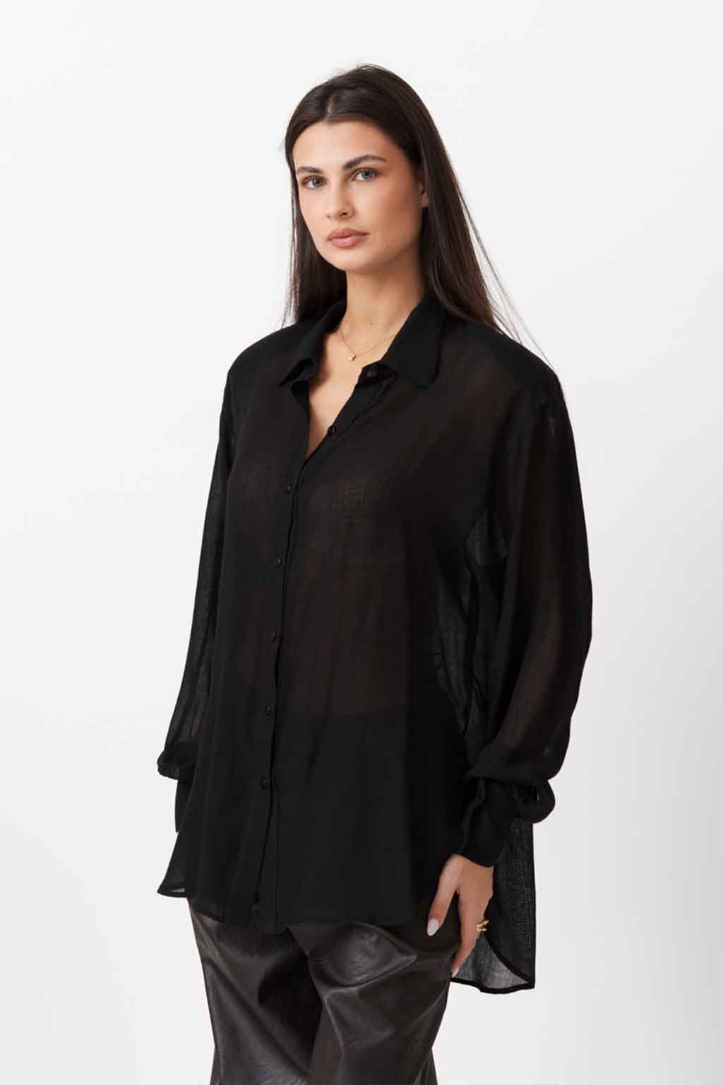 WOOL BLENDED SHEER SHIRT WOOL BLENDED SHEER SHIRT