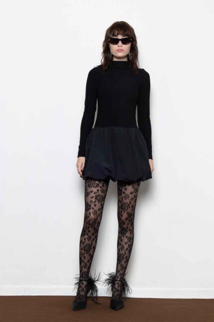 LONG SLEEVE BALLOON MINI DRESS