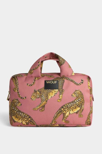 BLUSH LEOPARD LARGE TOILETRY BAG