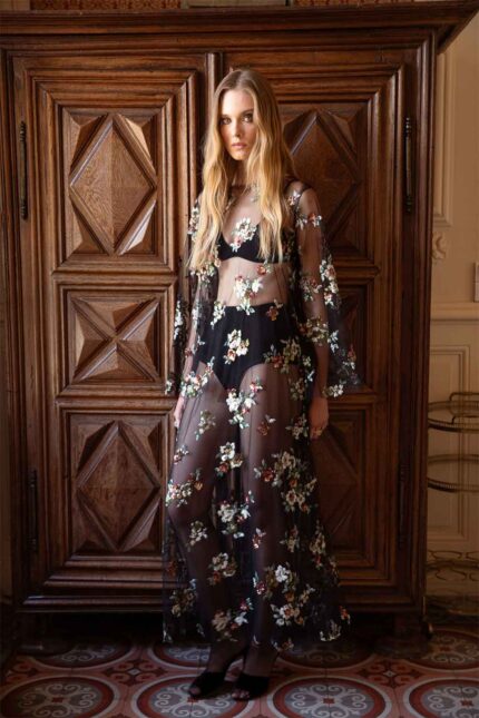 FLORAL SEQUINED TULLE