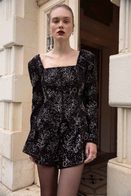 BEADED FLORAL SEQUINED