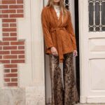 PATTERNED SUEDE BELTED