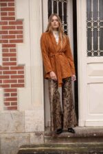 PATTERNED SUEDE BELTED