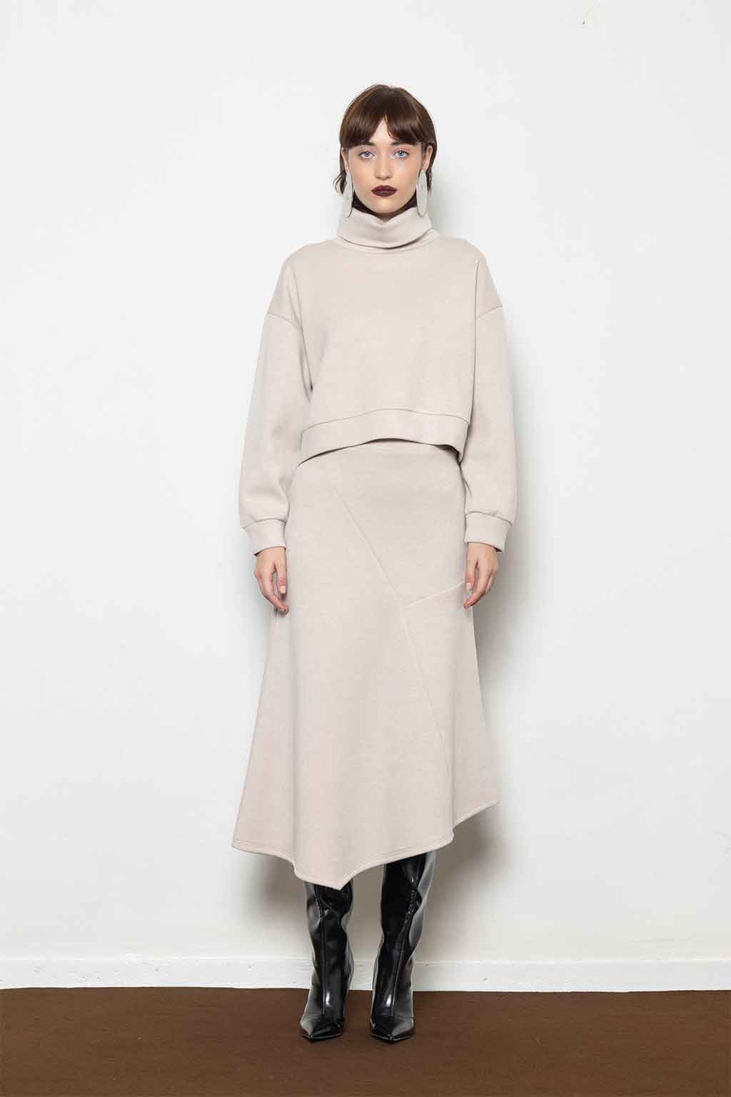 LIA KNIT SKIRT ASYMETRICAL