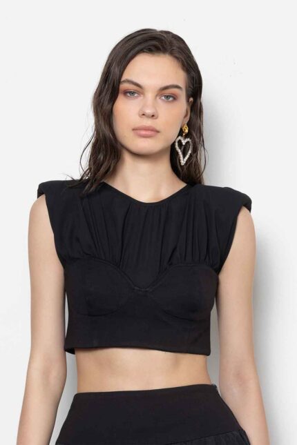 BUSTIER PODOSTOFA WITH MUSLIN RUCHED NECKLINE & PADS