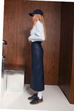 PURPOSE FAUX LEATHER MIDI SKIRT - Image 2