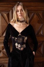 VELVET FLORAL BROCADE BALCONETTE