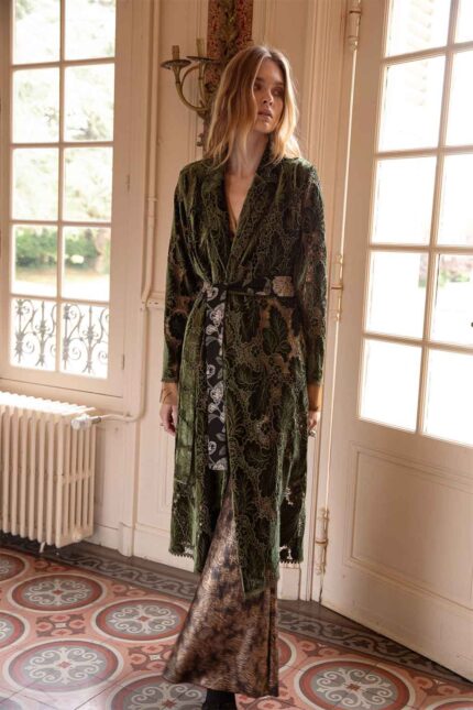 CROCHET VELVET BELTED