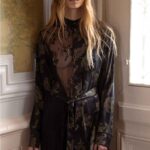 PRINTED LACE EMBELLISHED BELTED