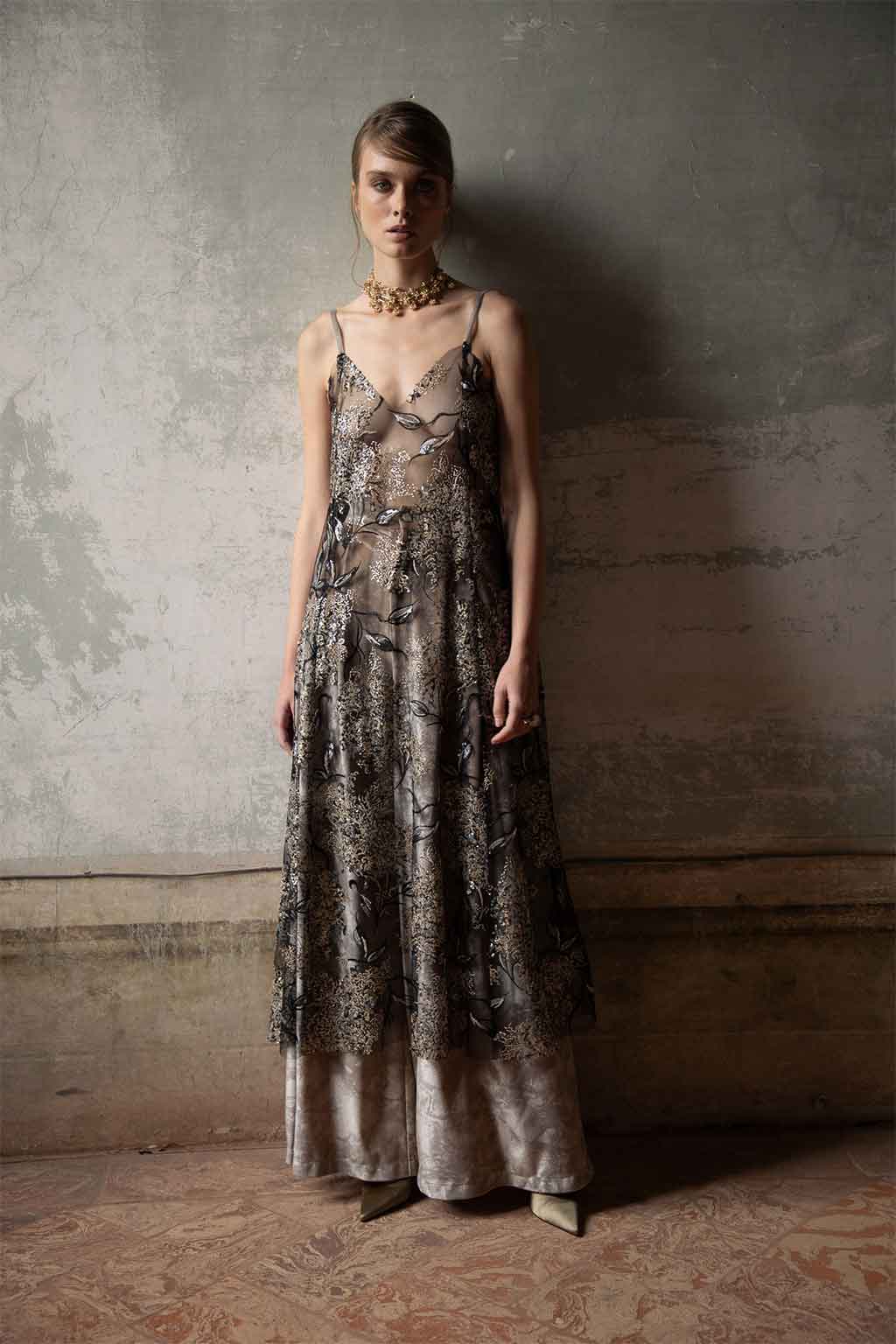 FULMINA TOP DRESS EMBROIDERED TULLE