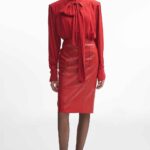 LONDON LEATHER MIDI SKIRT