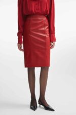 LONDON LEATHER MIDI SKIRT - Image 8