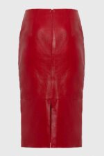 LONDON LEATHER MIDI SKIRT - Image 4